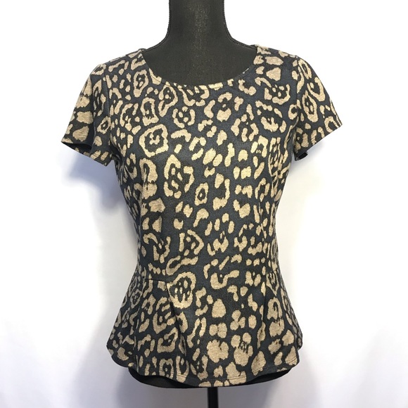 Ann Taylor Tops - Animal Print Ann Taylor Peplum Top Size Medium
